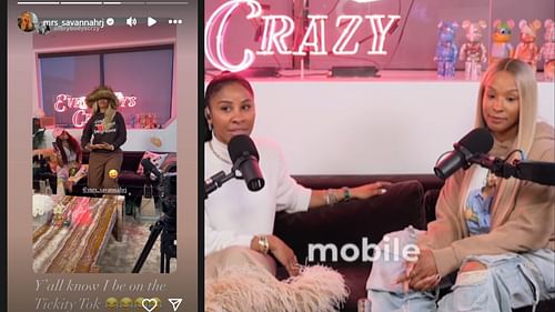 LeBron James' wife, Savannah James, danced to "Million Dollar Baby" in her podcast on Tuesday. [photo: Savannah James' IG]