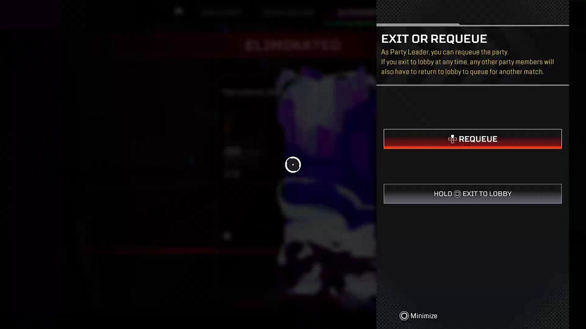 Requeue menu in Apex Legends Season 21 (Image via Electronic Arts)