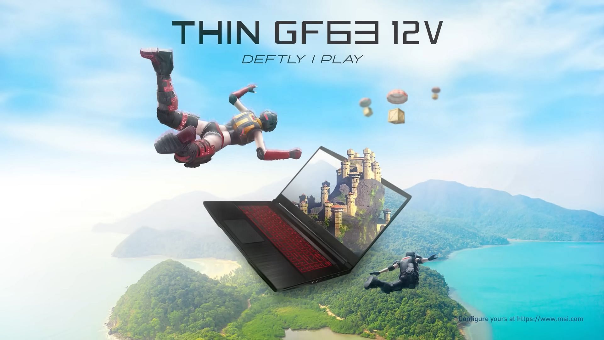 A promotional banner of the MSI Thin GF635 (Image via MSI)