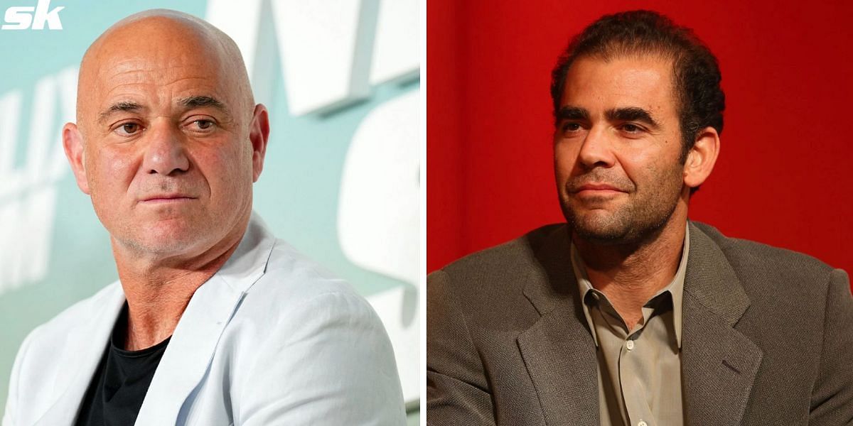 Andre Agassi (L) and Pete Sampras (R)