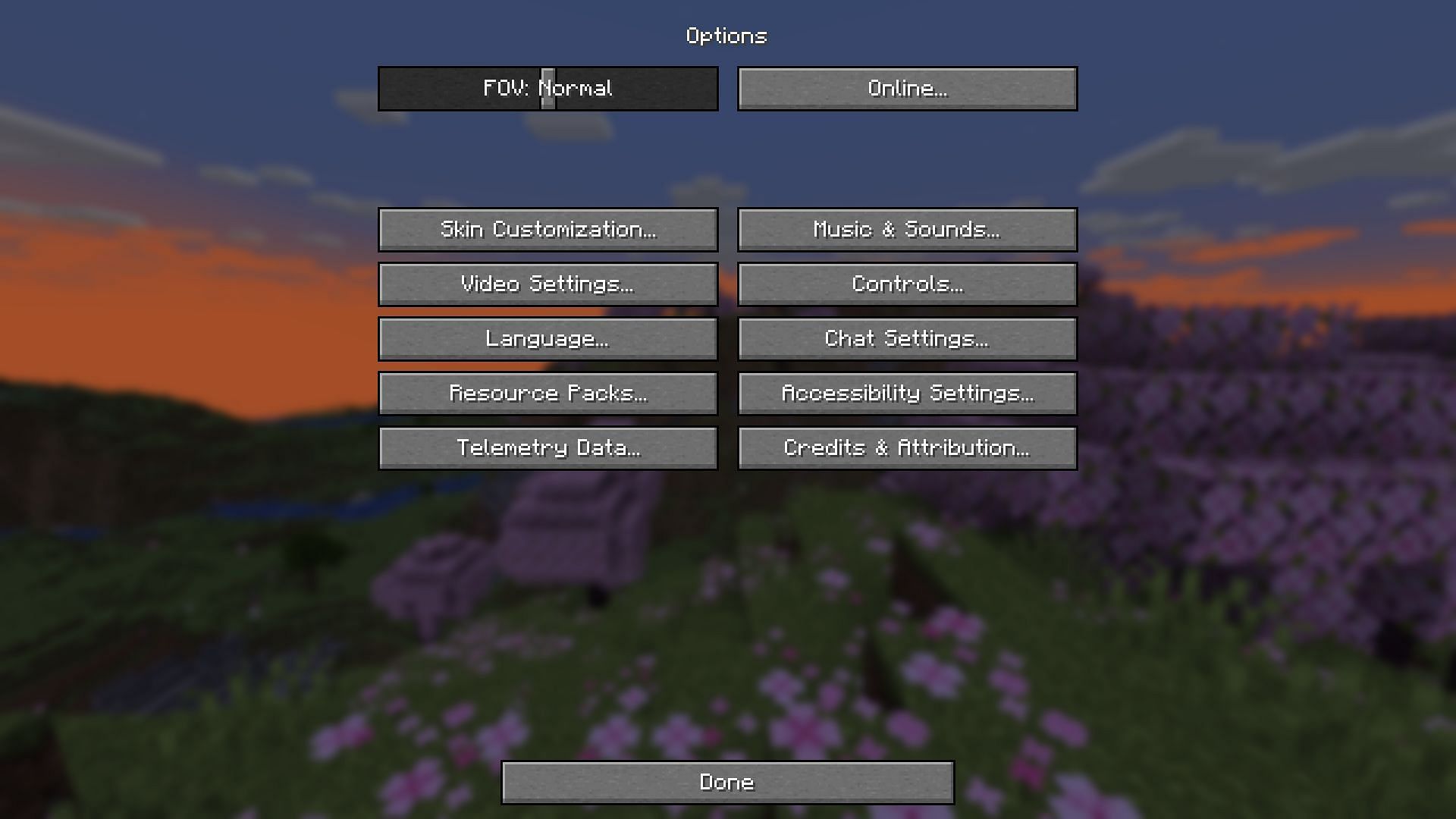 The location of the &quot;Resource Packs&quot; button (Image via Mojang)