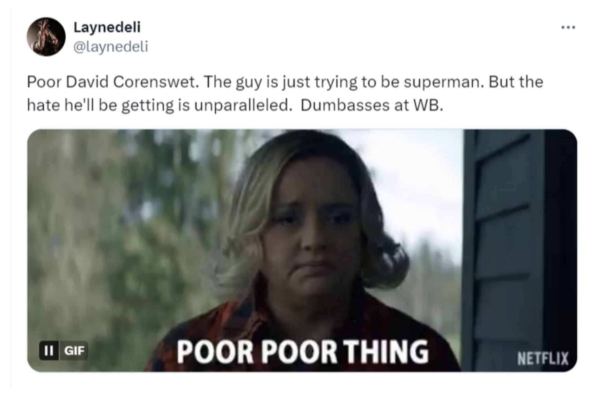 Fans are not impressed with the new Superman. (Image via X/ @laynedeli)