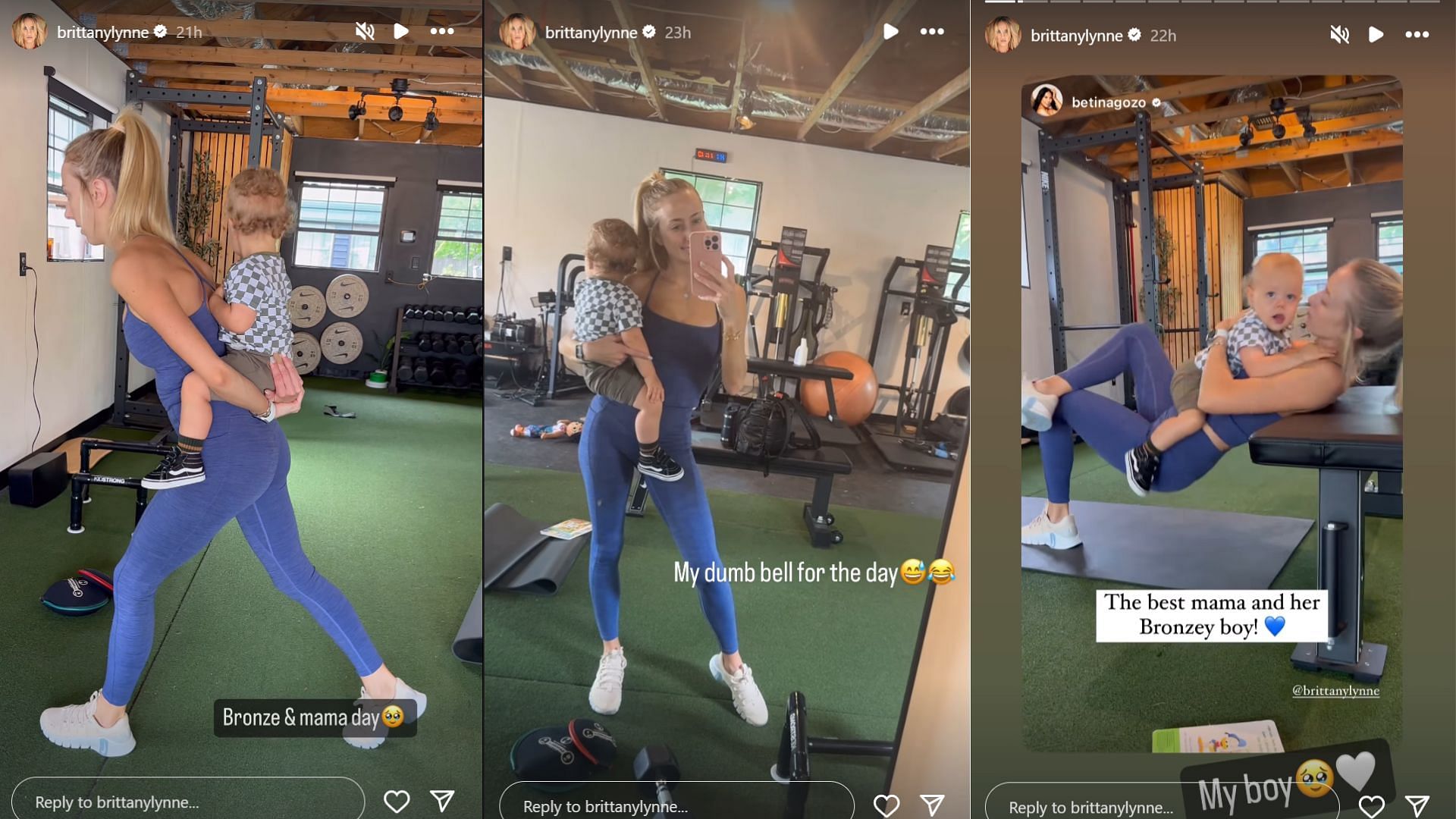 Patrick Mahomes' wife Brittany works out with Bronze (From: @brittanylynne)