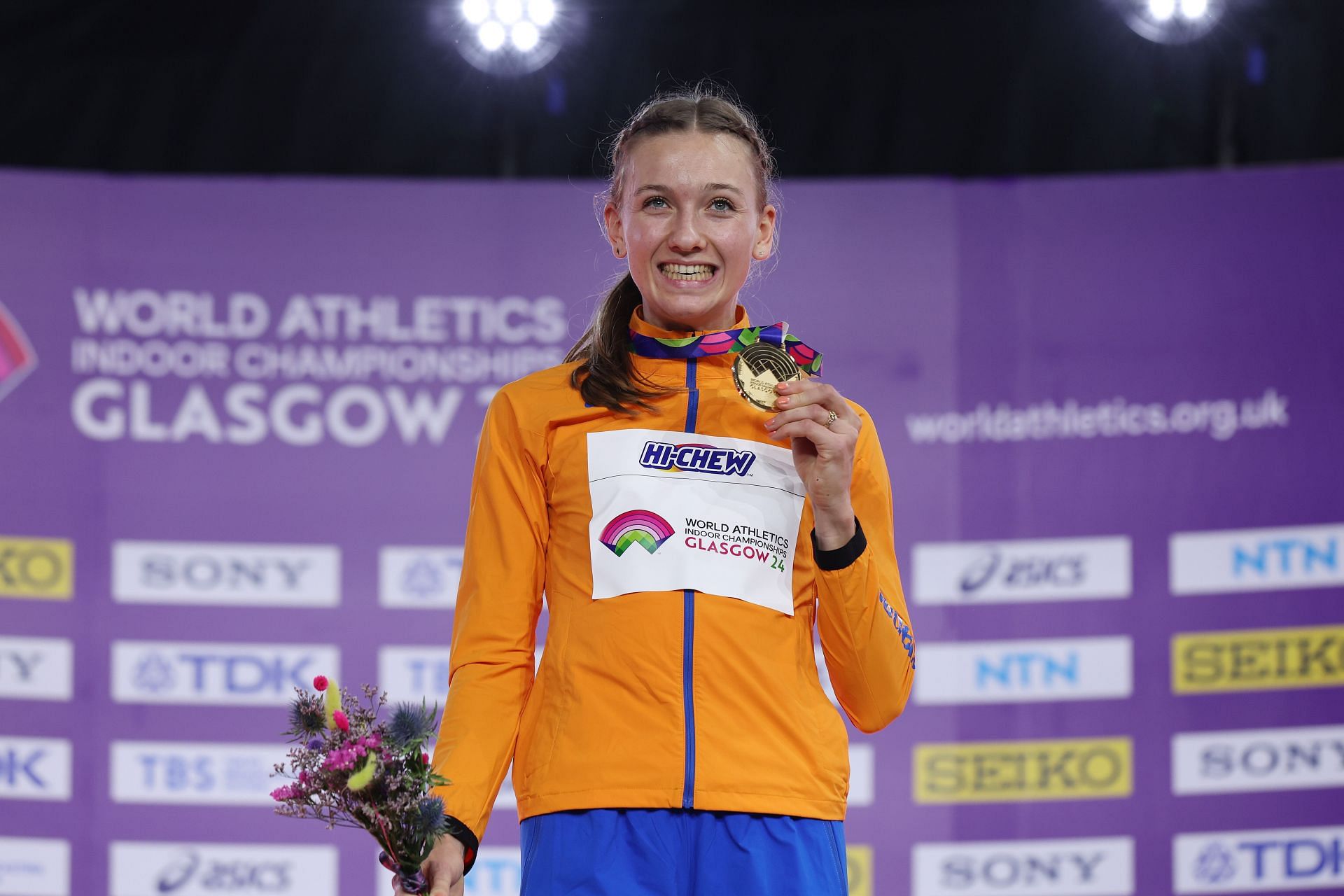 Femke Bol at World Athletics Indoor Championships Glasgow 2024