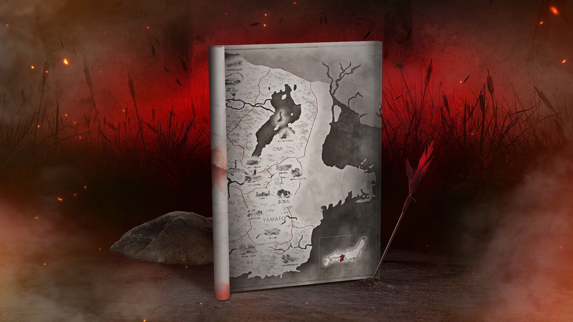 The official Assassin&#039;s Creed Shadows map that you will get alongside the Collector&#039;s Edition (Image via Ubisoft)