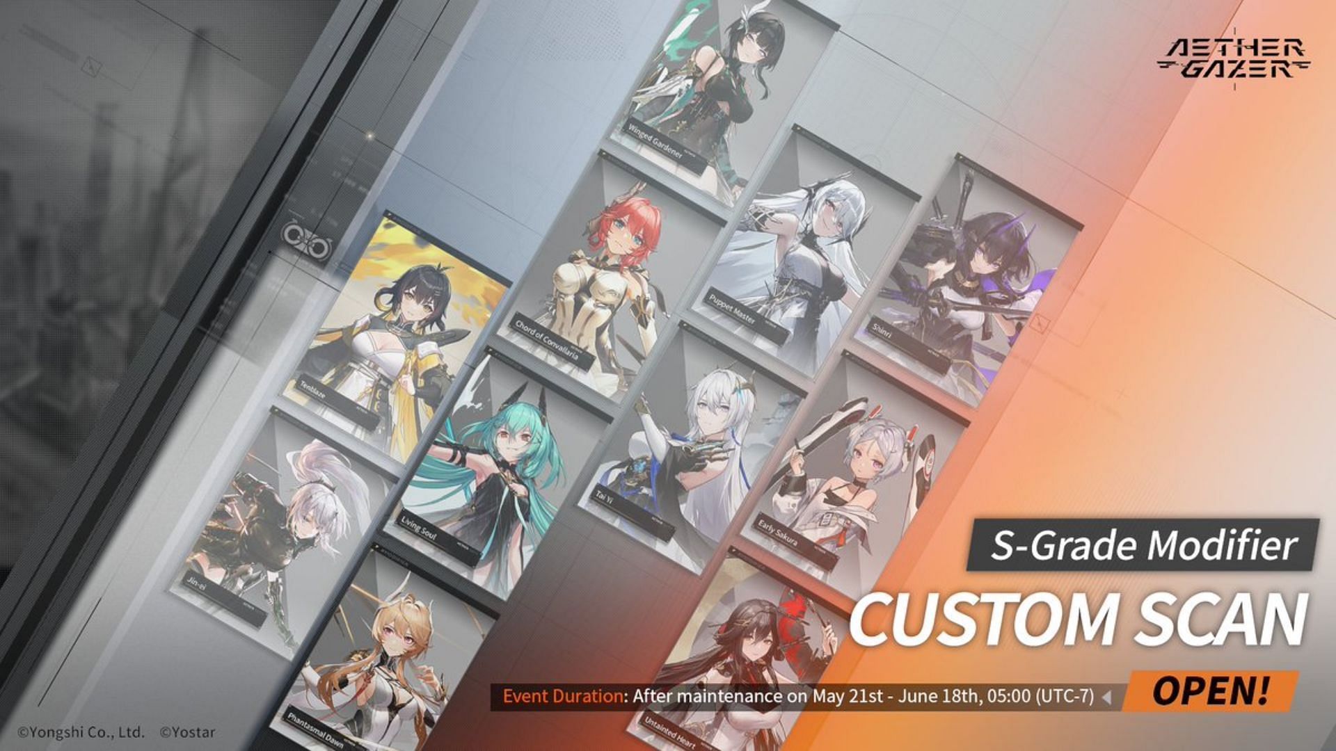 Custom Scan event lets players choose one from a pool of 25 Modifiers for a Rate-Up. (Image via Yostar)