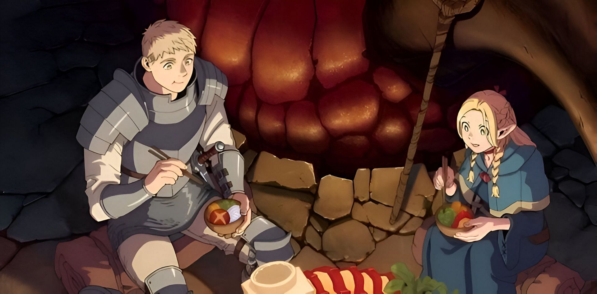 Laois (left) and Marcille (right) as seen in the anime (Image via TRIGGER)