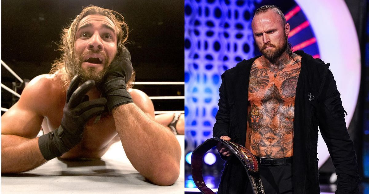 Seth Rollins (left) and Aleister Black (right) [Photos taken from WWE Gallery and AEW Facebook