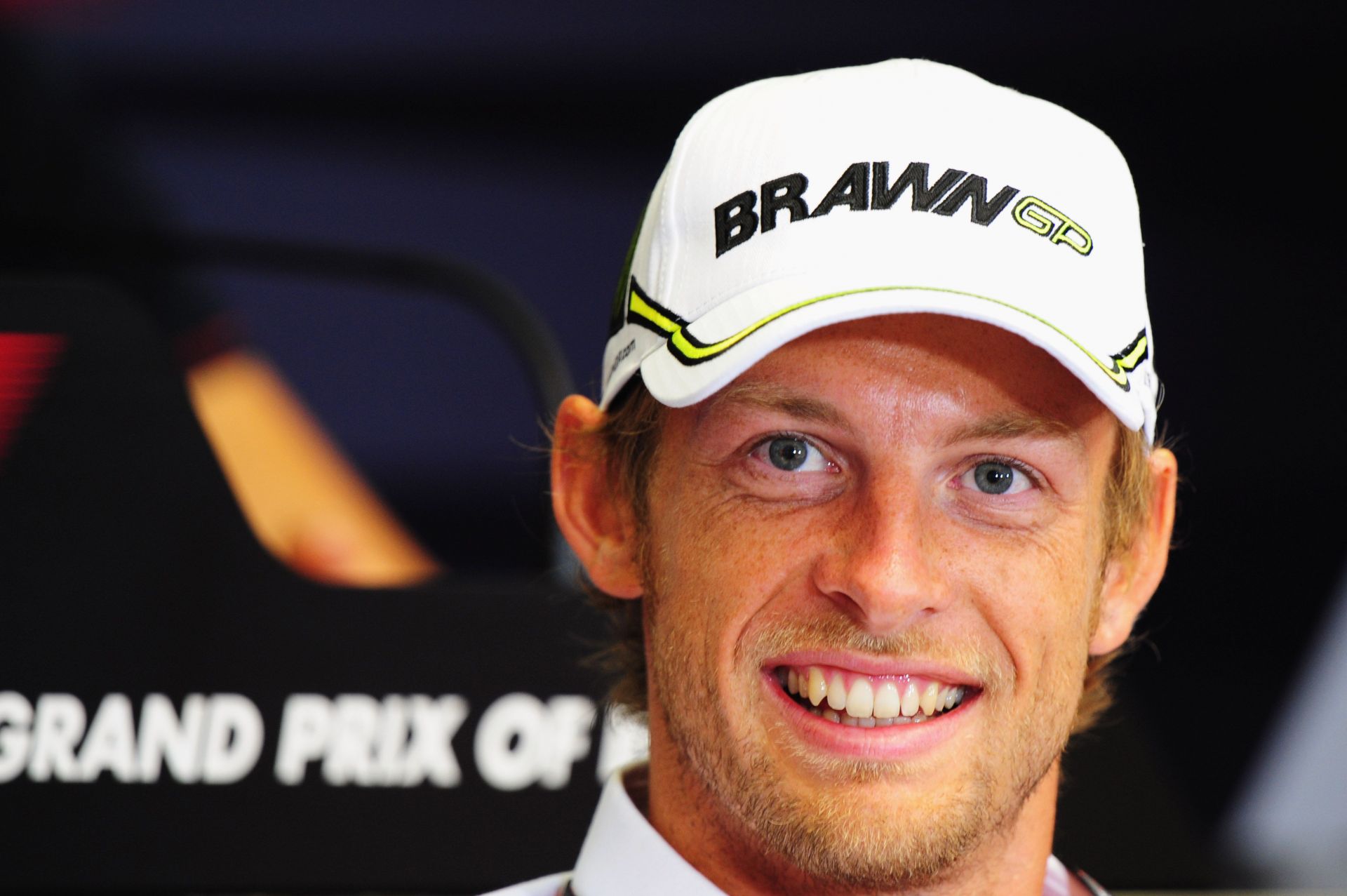 Jenson Button of Great Britain and Brawn GP attends the drivers press conference