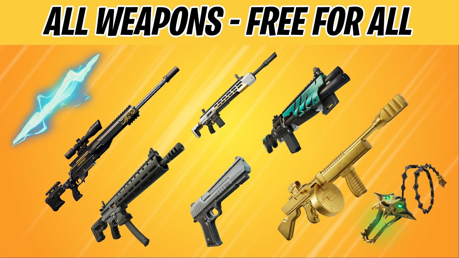 Fortnite All Weapons Free For All: UEFN map code, how to play, and more