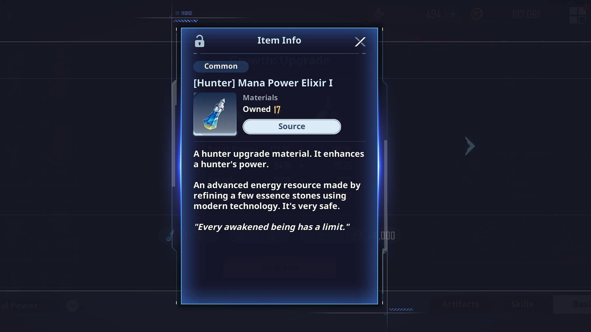 Mana Power Elixir in Solo Leveling Arise