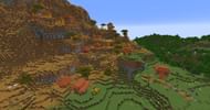 A Minecraft village found near the seed's spawn (Image via Mojang)