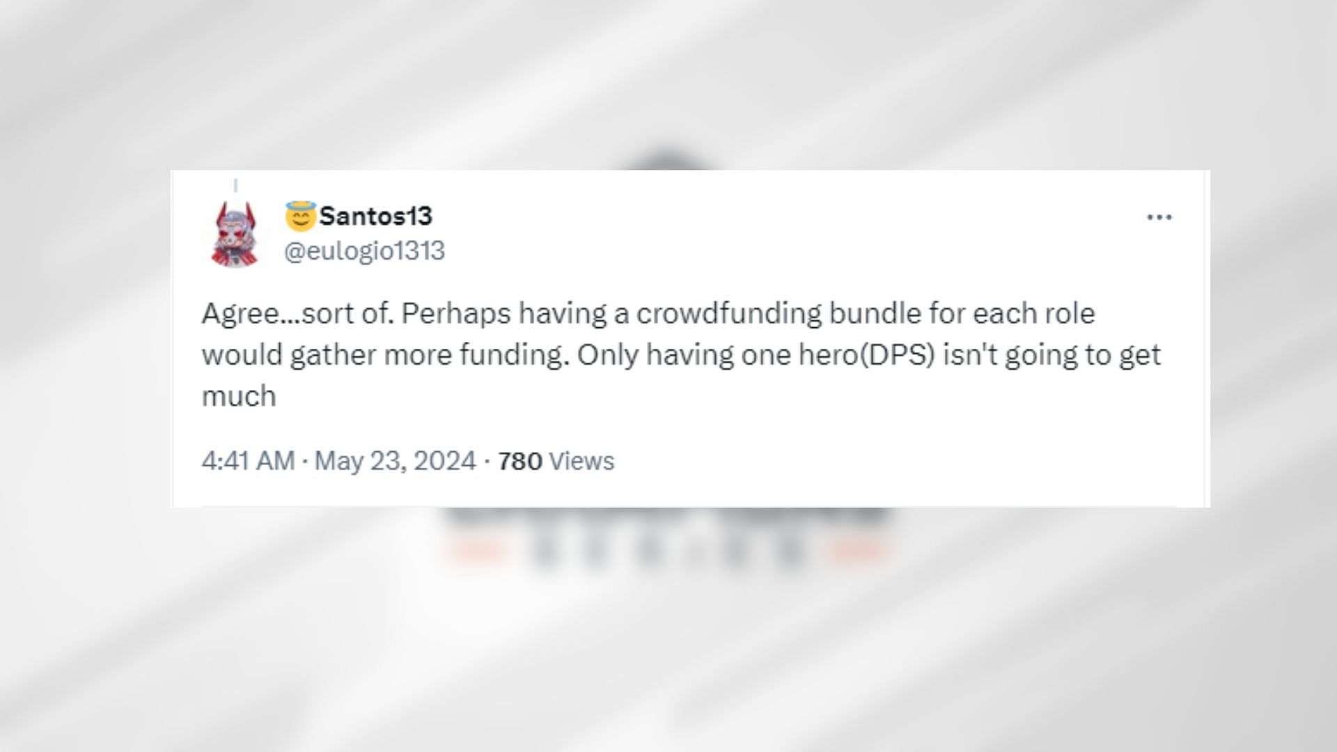 A user commenting about tweaking the current crowdfunding scheme (Image via X)