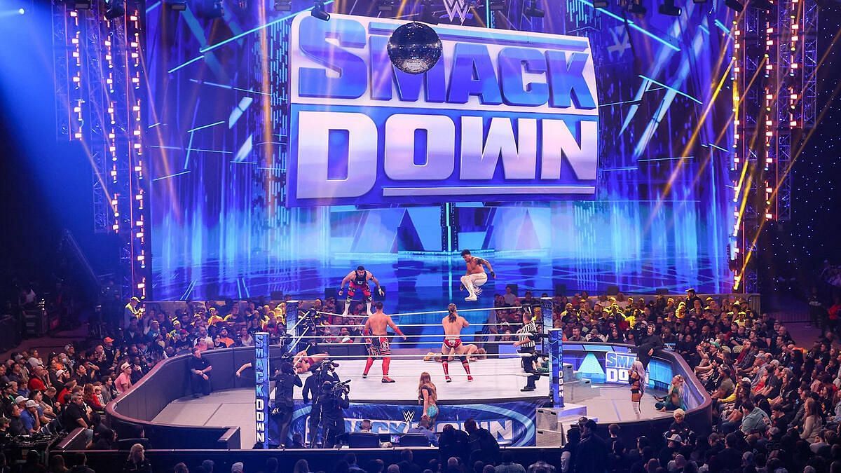 A still from an episode of WWE SmackDown.