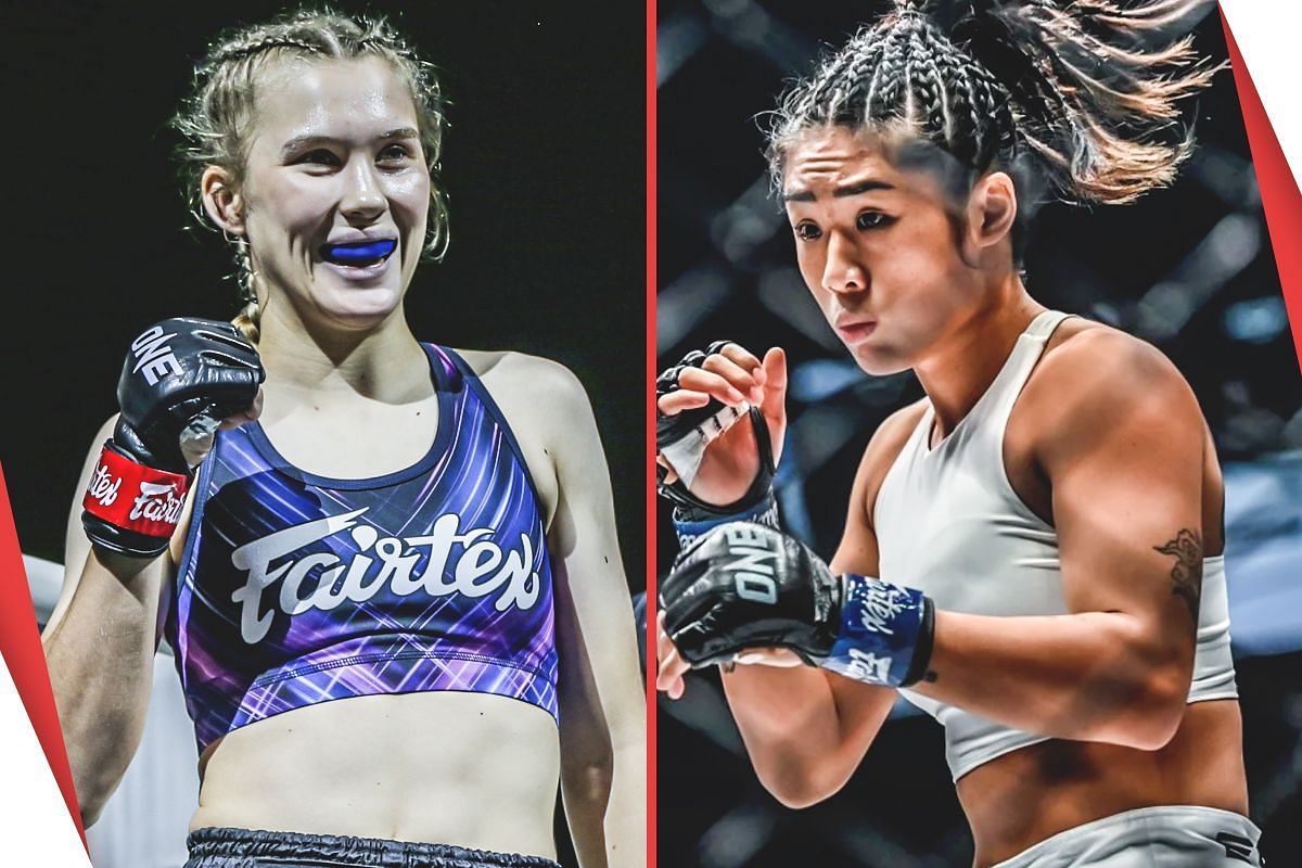 Smilla Sundell (L) says support from Angela Lee (R) spurred her to success at ONE Fight Night 22. -- Photo by ONE Championship