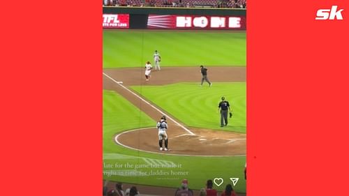 Jonathan India's wife celebrated his home run via and Instagram story