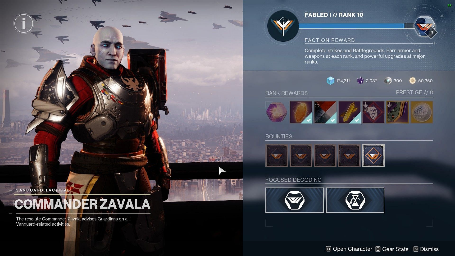 Zavala inventory (Image via Bungie) 