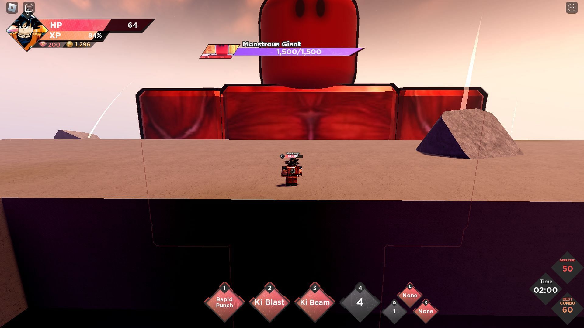 Tackling a boss-level enemy (Image via Roblox)