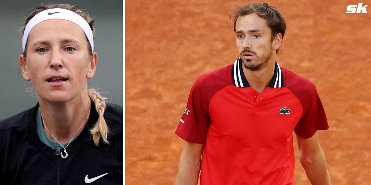 Victoria Azarenka (L) and Daniil Medvedev. PHOTOS: GETTY