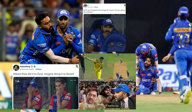 "Rohit got dropped and Vintage MI is back"- Top 10 funny memes after 1st innings of MI vs KKR IPL 2024 clash
