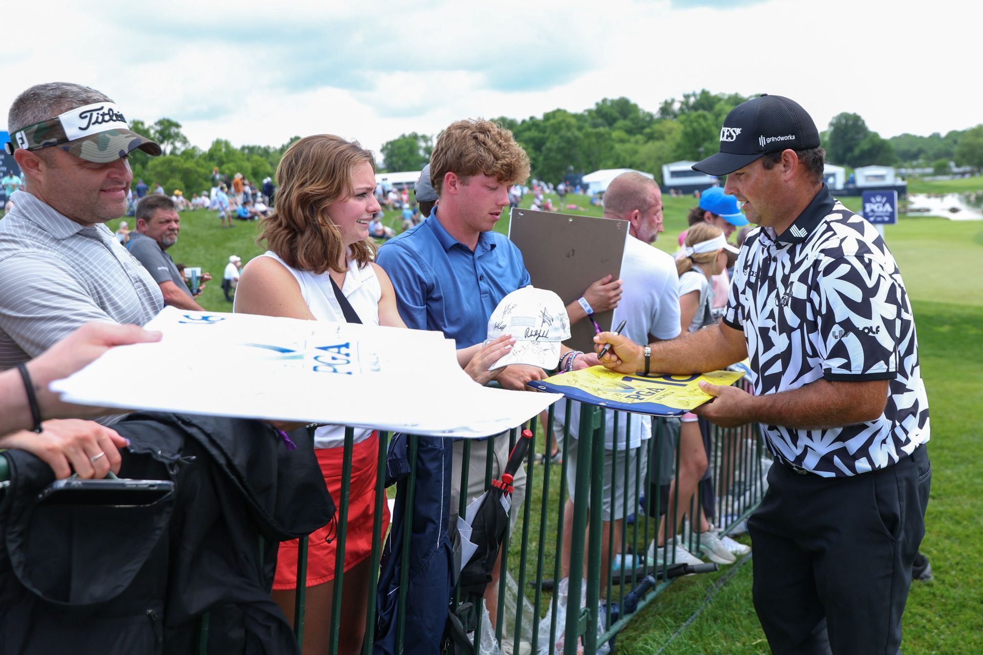 Patrick Reed interacting with his fans at the 2024 PGA Championship