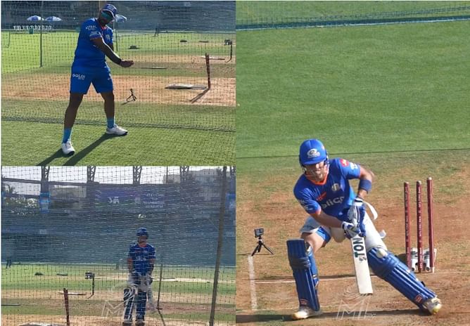 [Watch] "3 times you will connect, 7 times you will not" - Suryakumar Yadav teaches MI teammate Dewald Brevis the 'Supla' shot