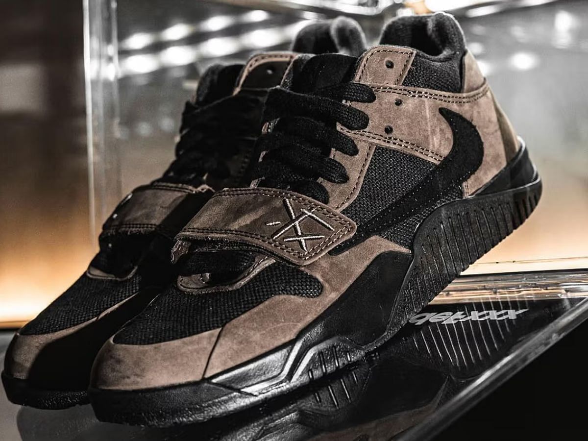 Travis Scott x Jordan Jumpman Jack &quot;Mocha&quot; sneakers (Image via Instagram/@sneakeratom)