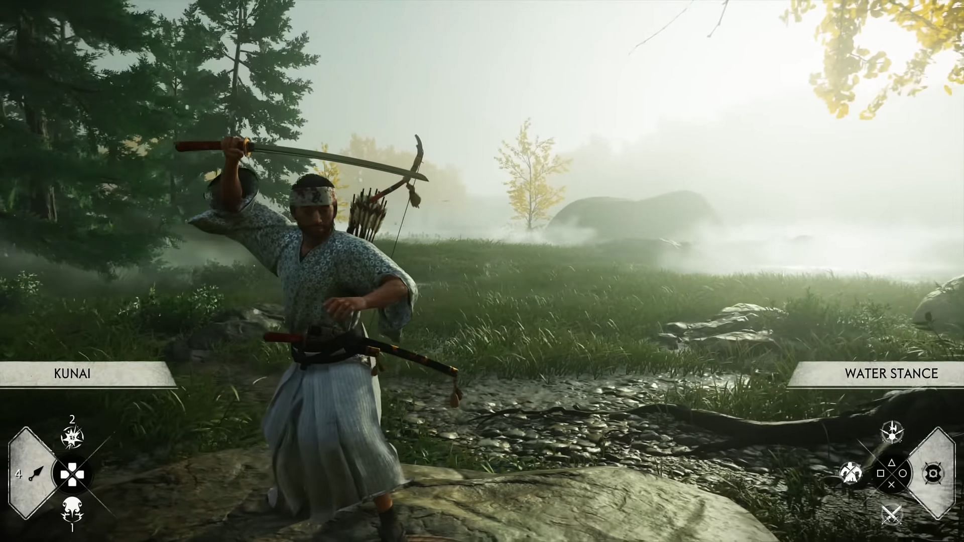 Water Stance in Ghost of Tsushima (Image via Sucker Punch || PlayStation Access on YouTube)