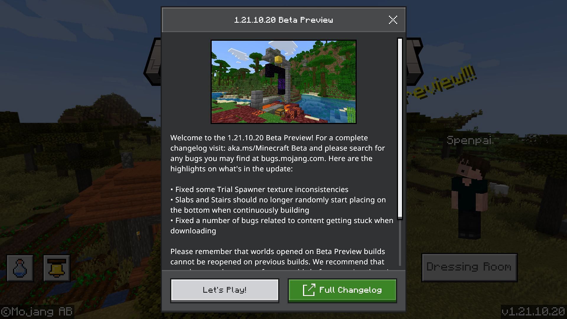 How to download Minecraft Bedrock 1.21.10.20 beta and preview