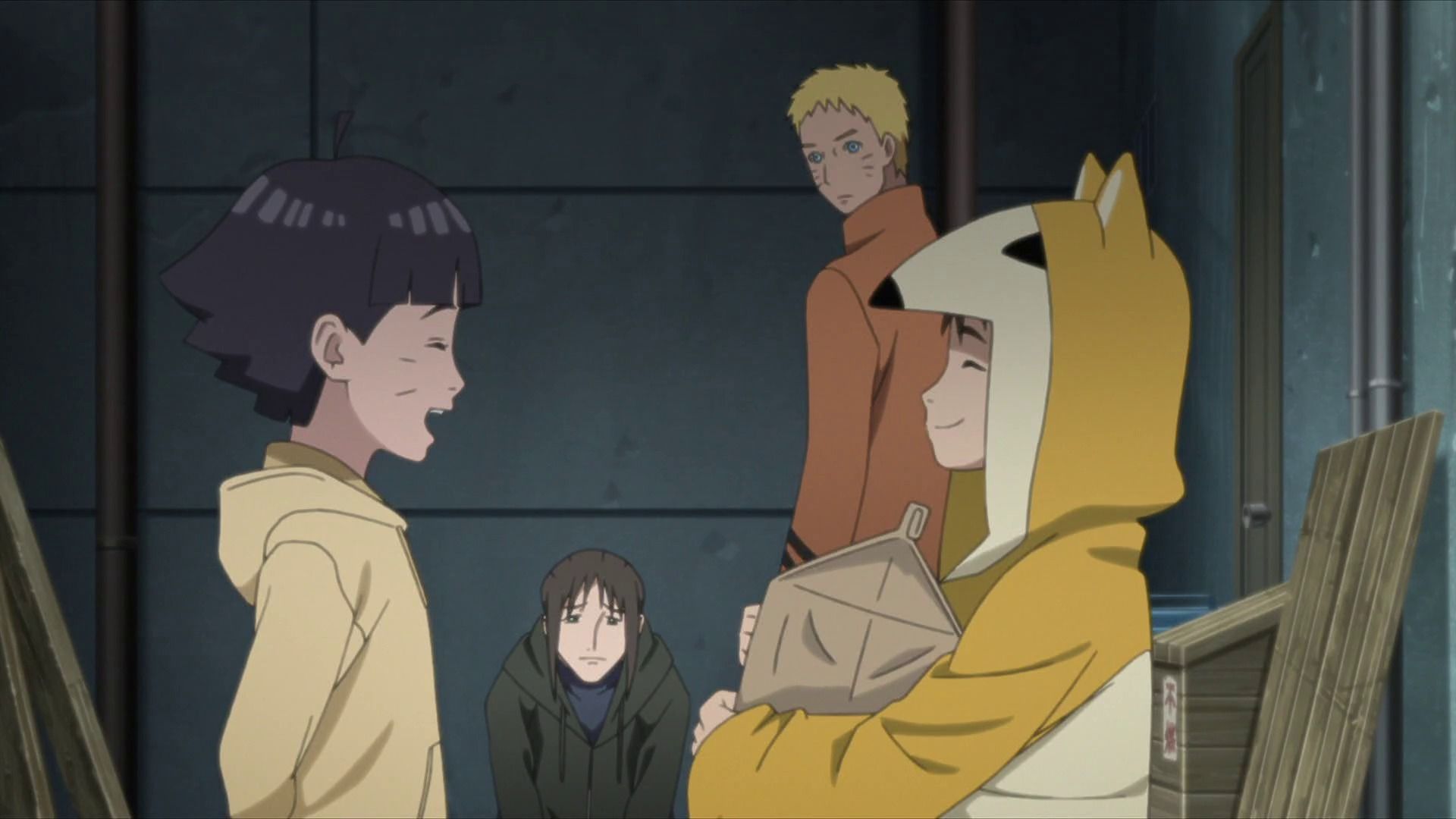 Himawari giving up her Kurama doll in the Boruto anime (Image via Studio Pierrot)