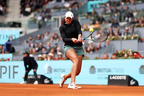 Madison Keys at the 2024 Madrid Open.