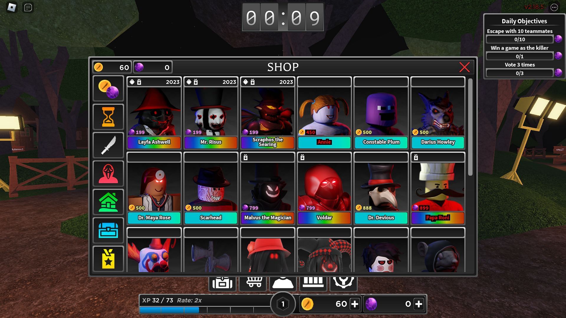 Killers available at the in-game shop. (Image via Roblox)