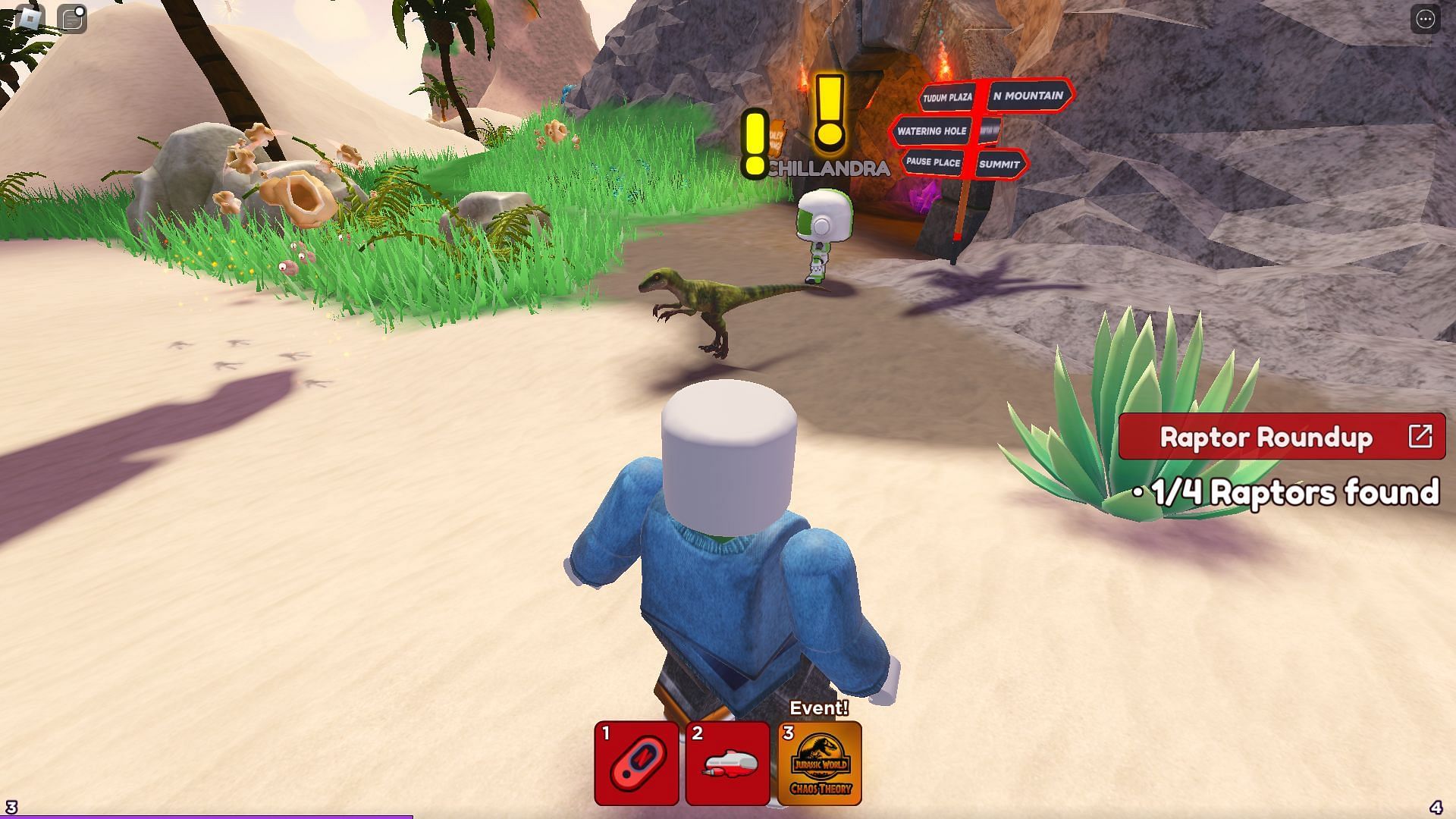 Finding a Velociraptor (Image via Roblox)