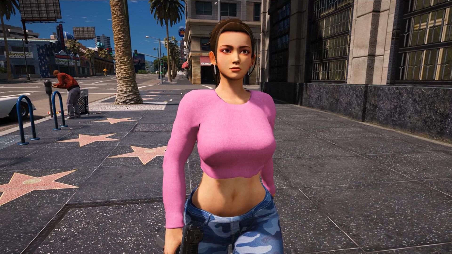 This mod doesn&#039;t try to look like Lucia (Image via SERGIO_VAN_DYK, GTA5-Mods)