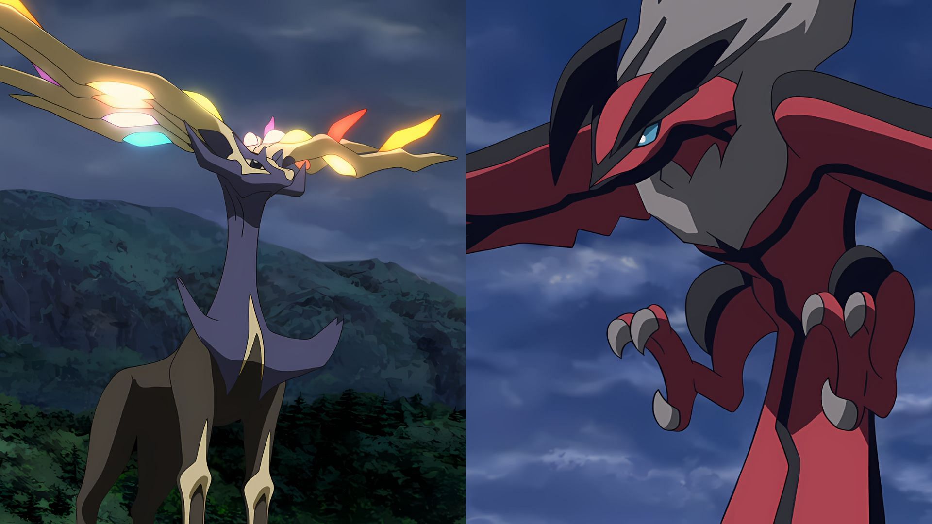 Xerneas and Yveltal as seen in the anime (Image via TPC)