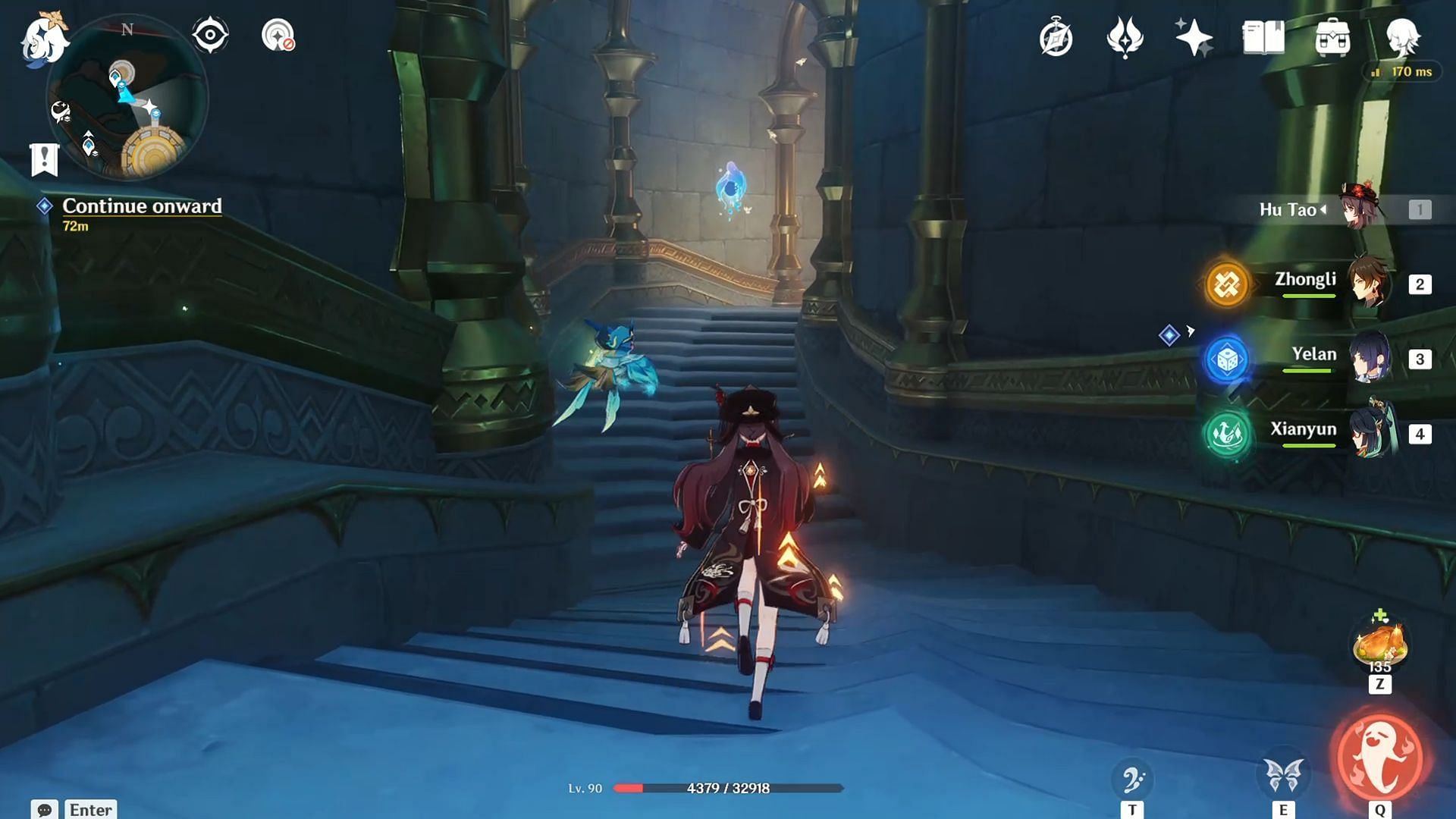 Hydroculus is on the stairs (Image via HoYoverse)