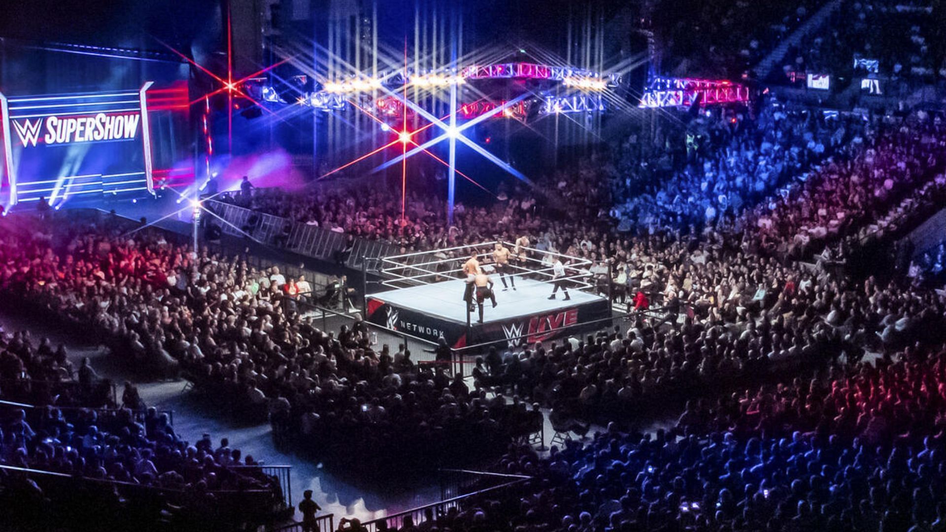 A sold-out arena durings recent international tour (Image credit: WWE)