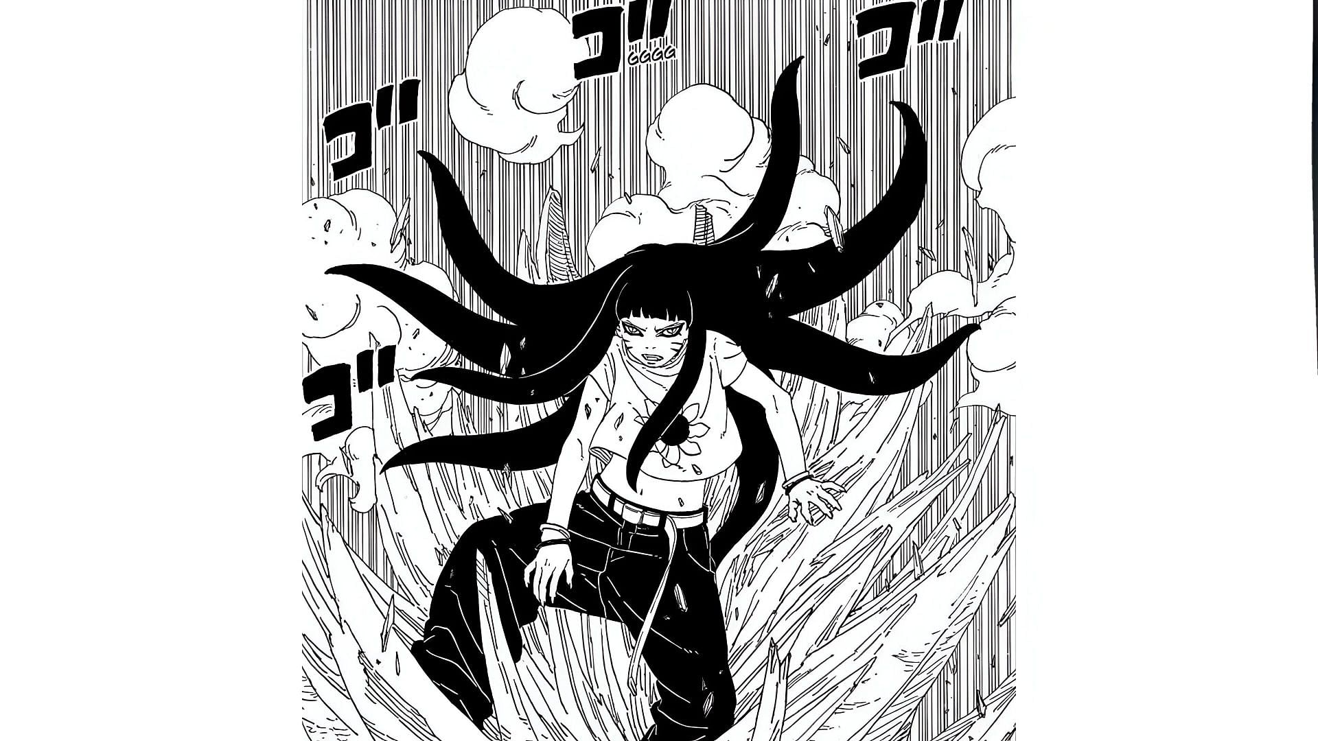 Himawari with the Nine-tails chakra (Image via Shueisha)