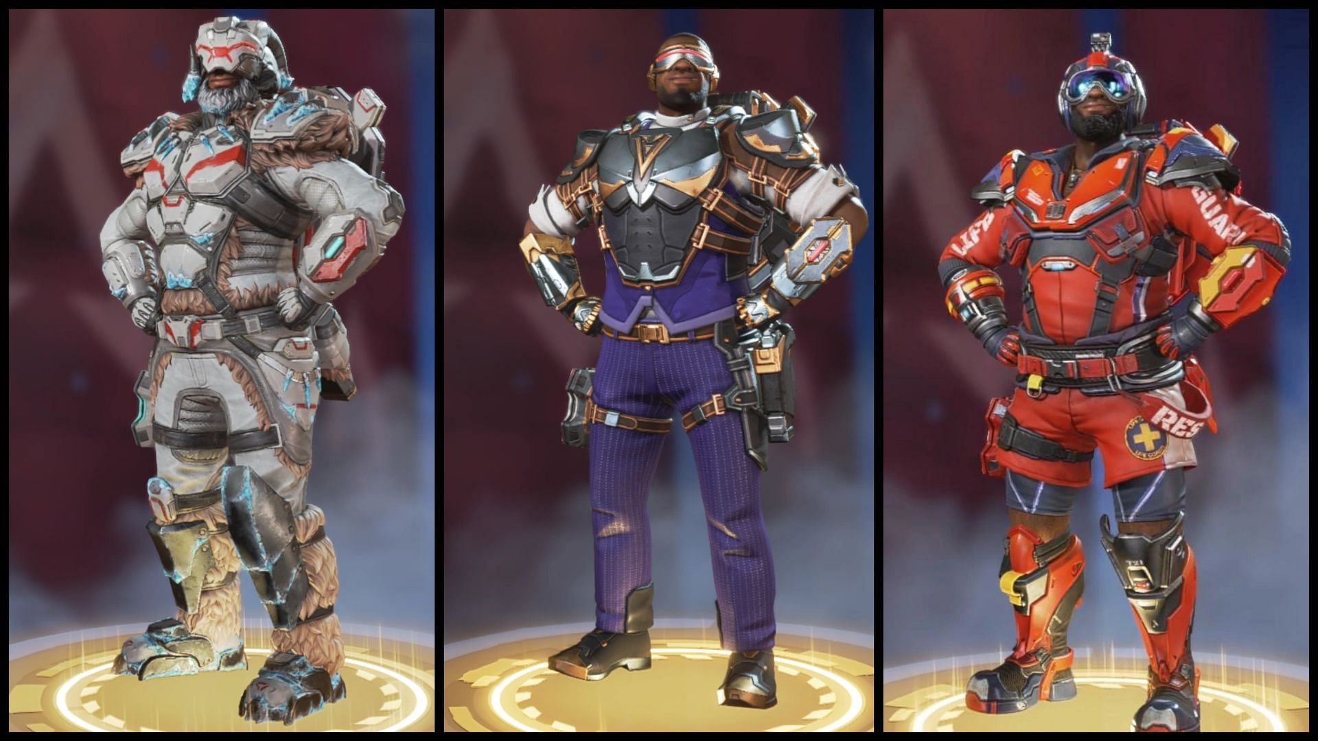 All Legendary Newcastle skins in Apex Legends (Image via Electronic Arts)