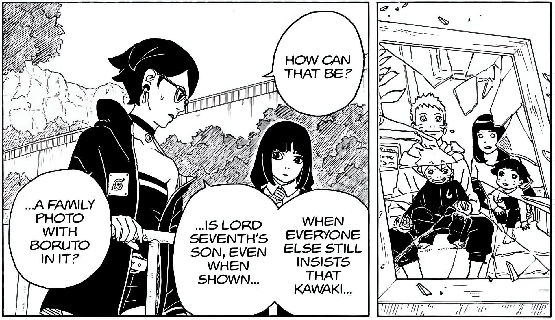 Sarada and Sumire as seen in the manga (Image via Shueisha)