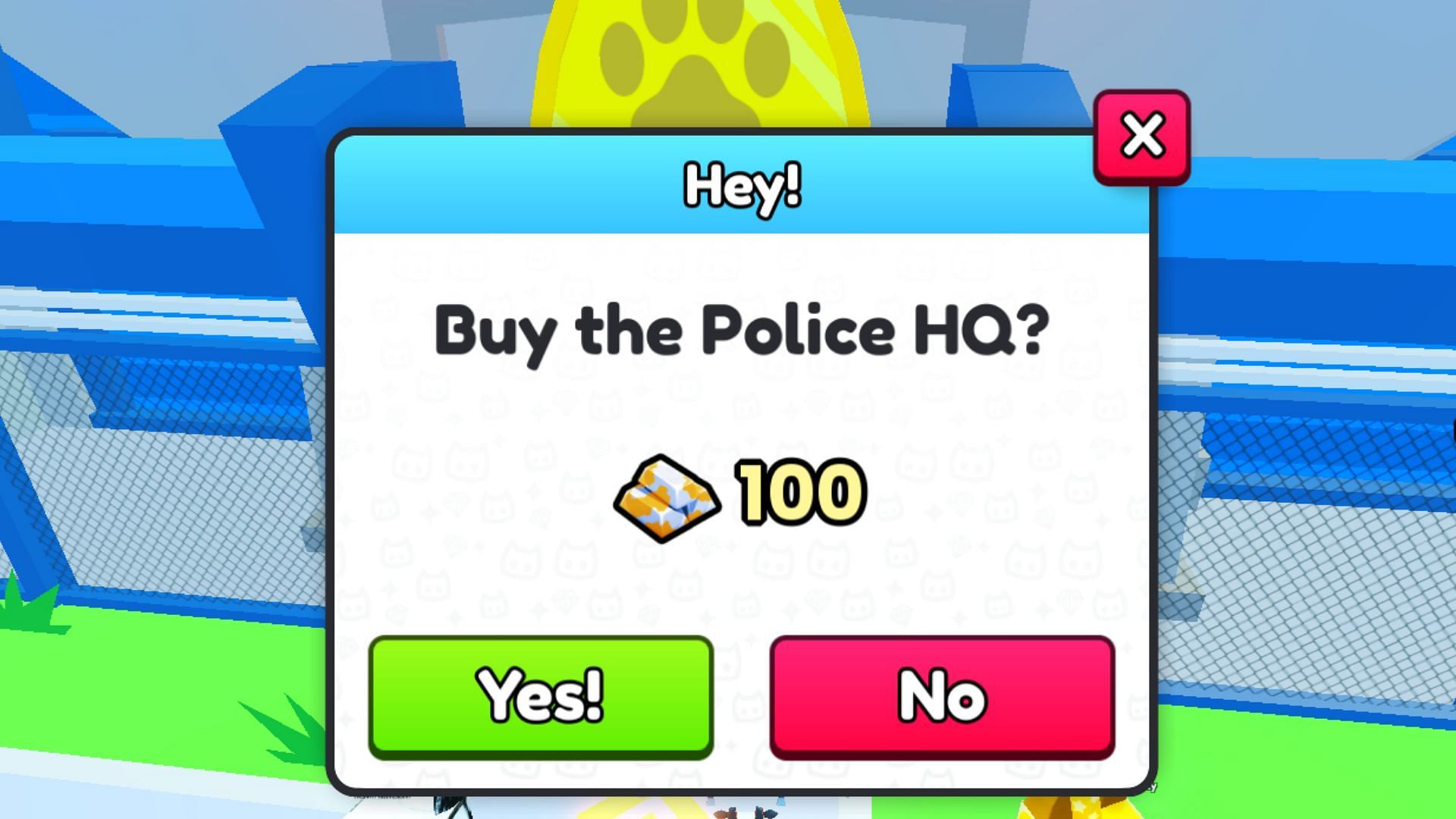 Unlock Police HQ using 100 Void Bars (Image via Roblox)