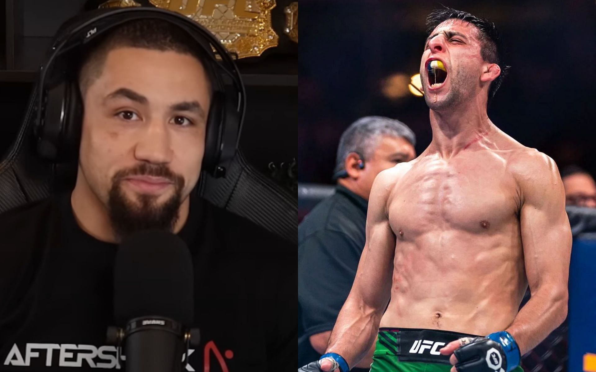 Robert Whittaker discusses UFC 301 main event, says Steve Erceg can pull off huge upset over Alexandre Pantoja [Image courtesy: MMArcade Podcast - YouTube, and Getty Images]