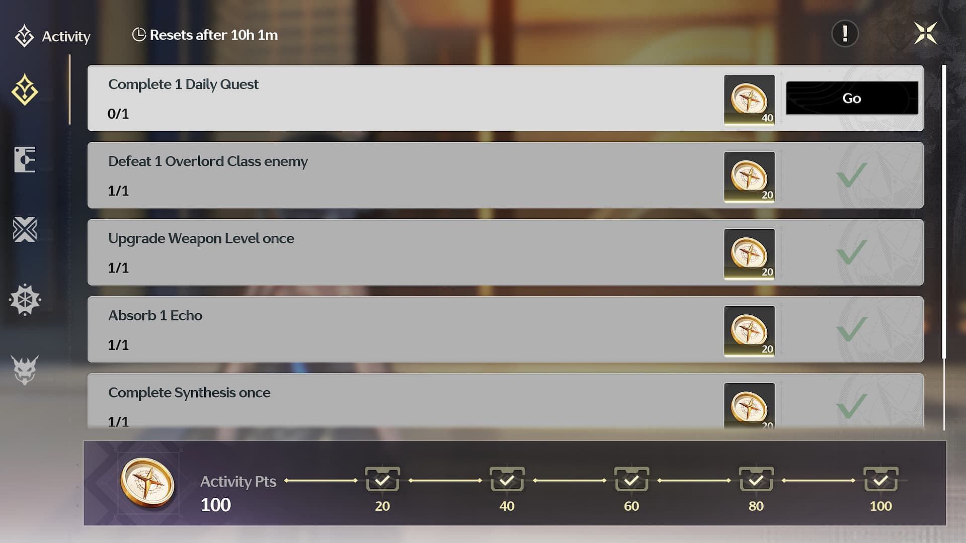 Daily missions (Image via Kuro Games)