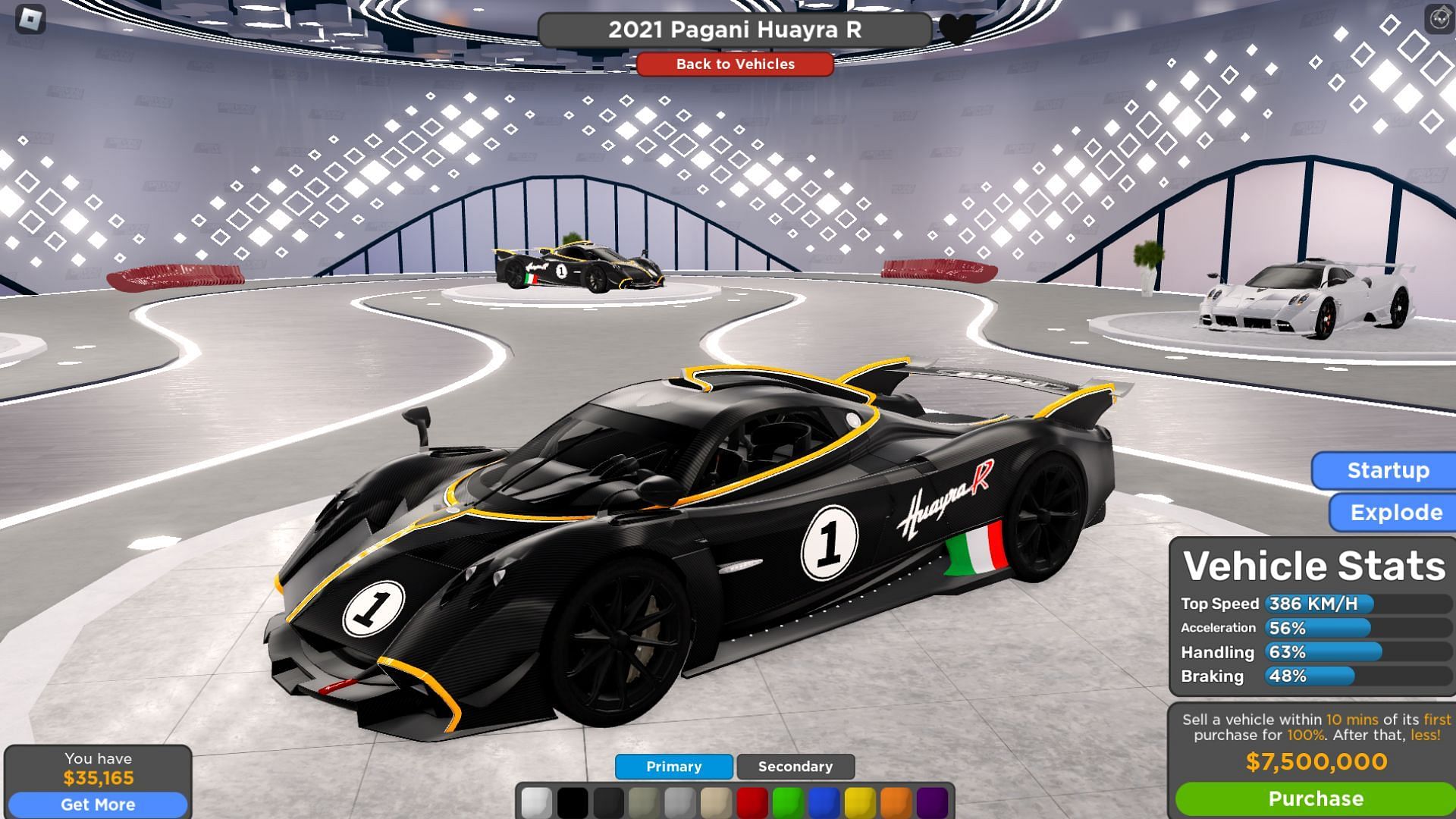 Huayra R offers great speed and performance (Image via Roblox)