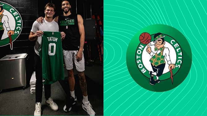 Watch: Jayson Tatum catches up with Drake Maye behind the stage ahead of Celtics vs Pacers Game 1