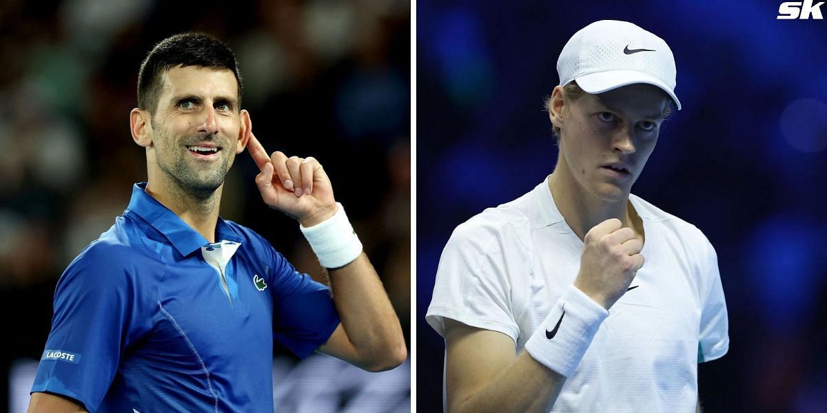 Novak Djokovic (L) and Jannik Sinner. (Photo: Getty)