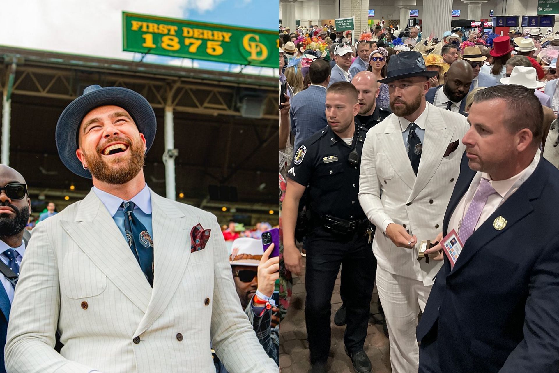 Chiefs star Travis Kelce steps out in style for Kentucky Derby at Churchill Downs