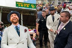 PHOTOS: Chiefs star Travis Kelce steps out in style for Kentucky Derby at Churchill Downs