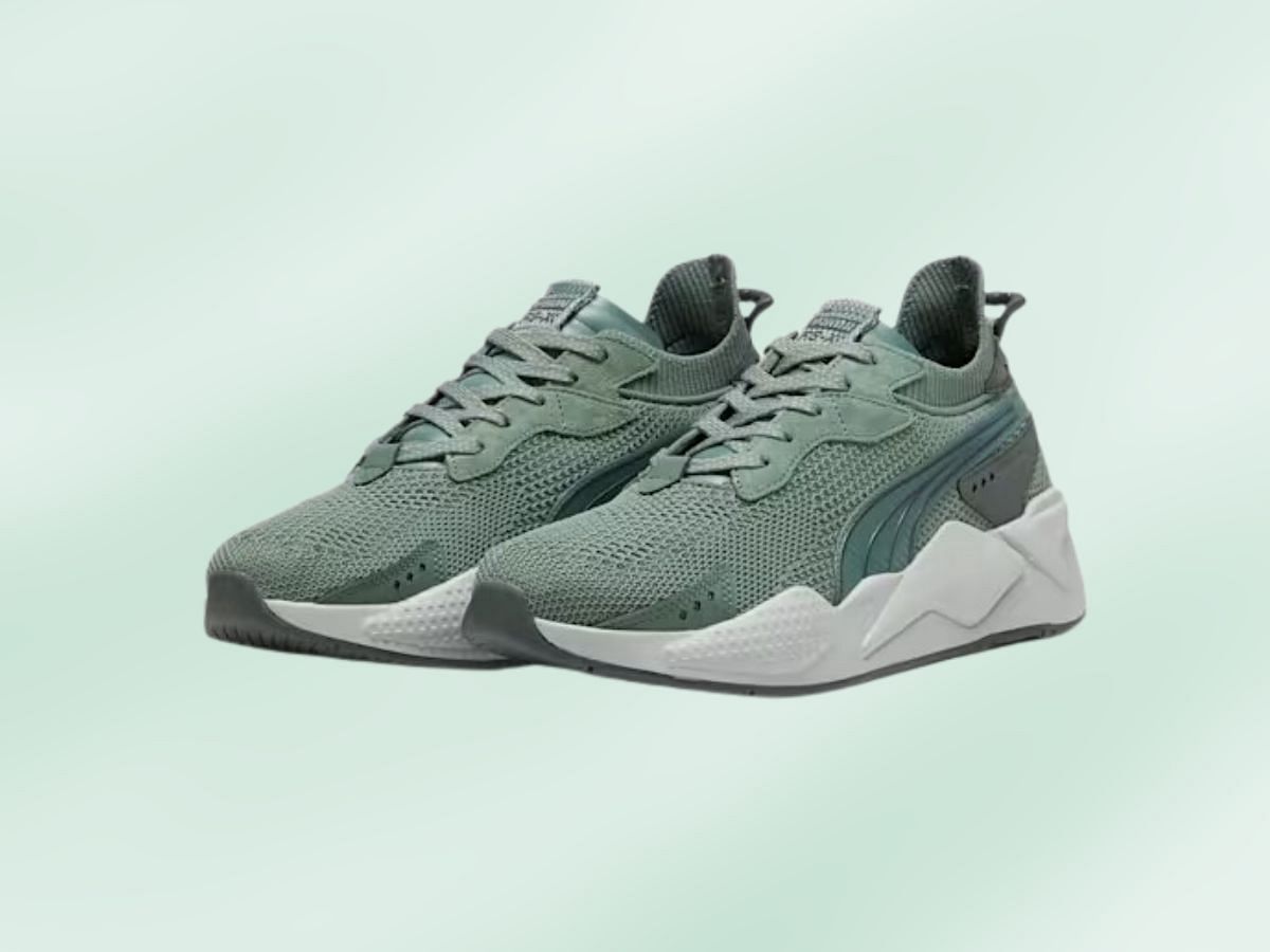 RS-XK Sneakers Eucalyptus-Cool Mid Gray colorway (Image via Puma)