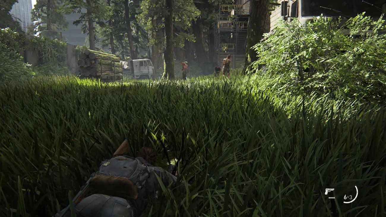 Prone mechanic in The Last Of Us Part 2 (Image via X/@that1detectiv3)